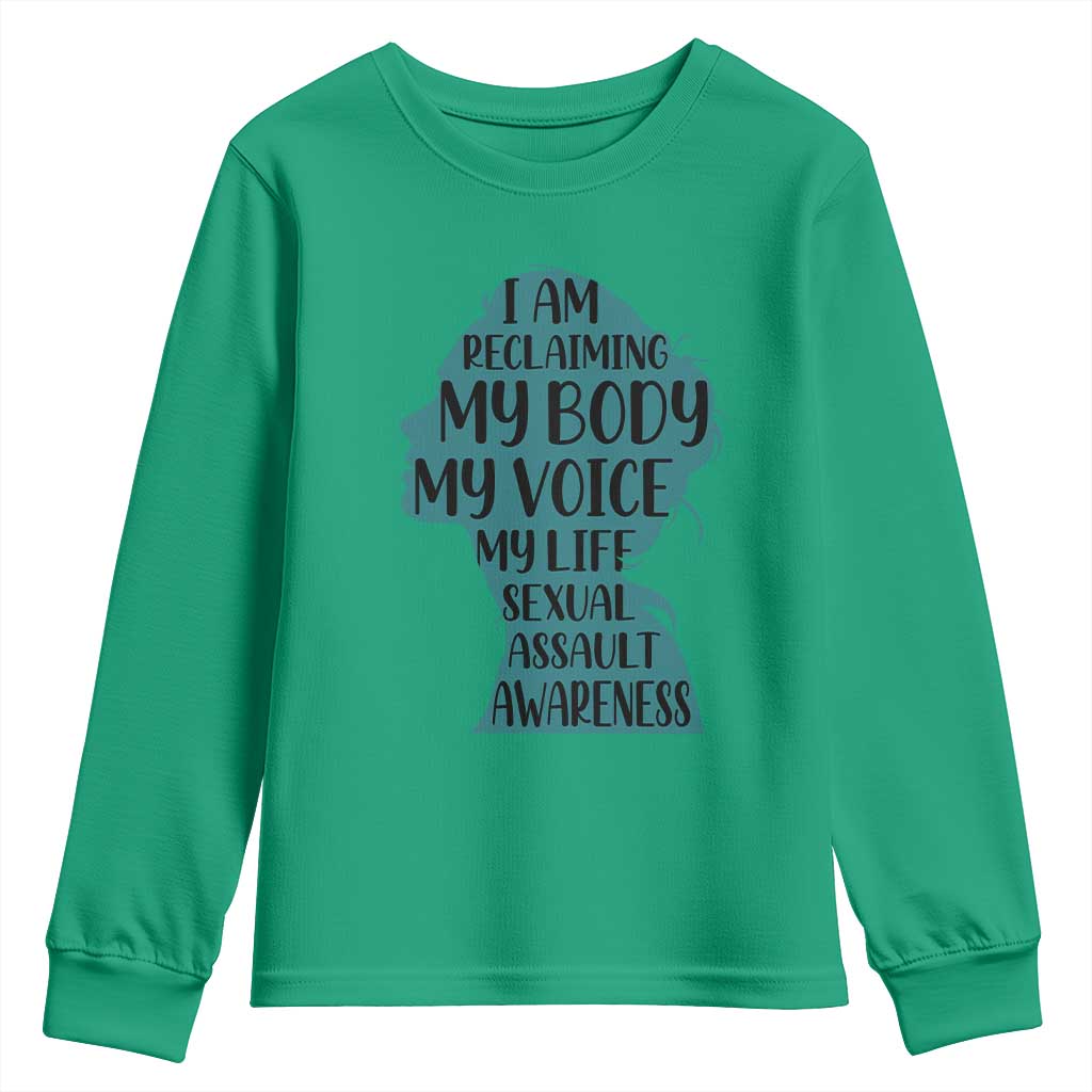 Sexual Assault Awareness Youth Sweatshirt Women Support Survivors