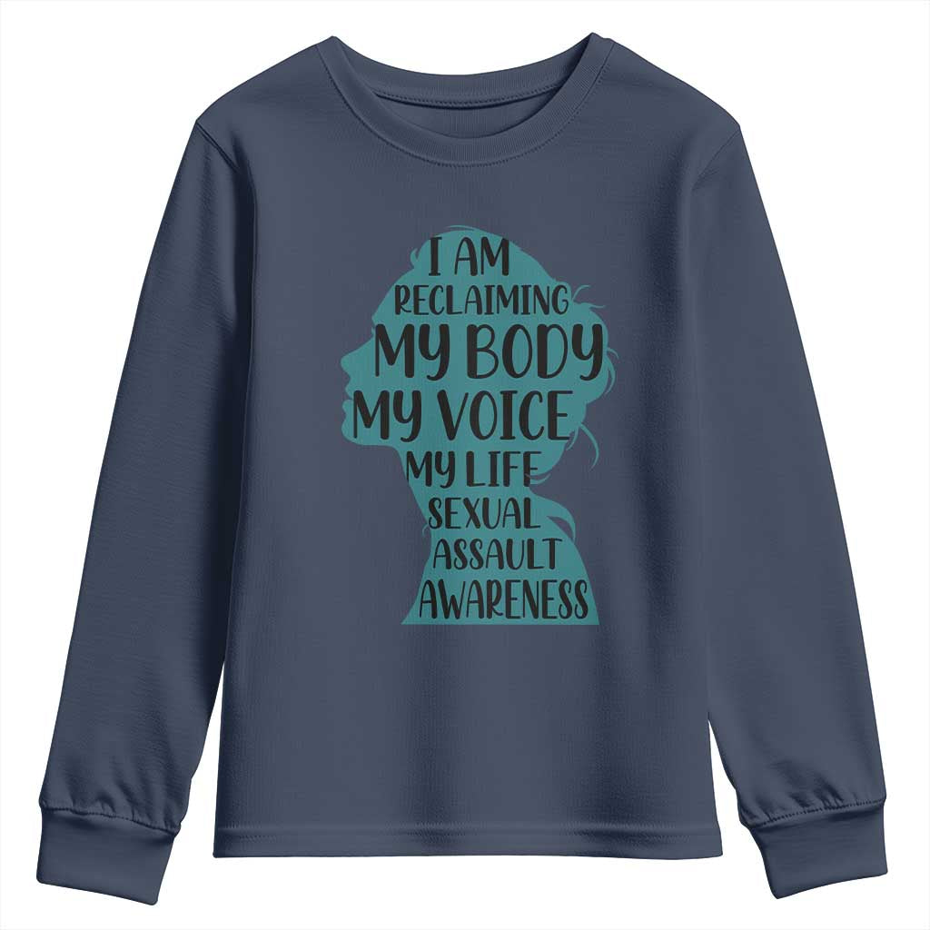 Sexual Assault Awareness Youth Sweatshirt Women Support Survivors