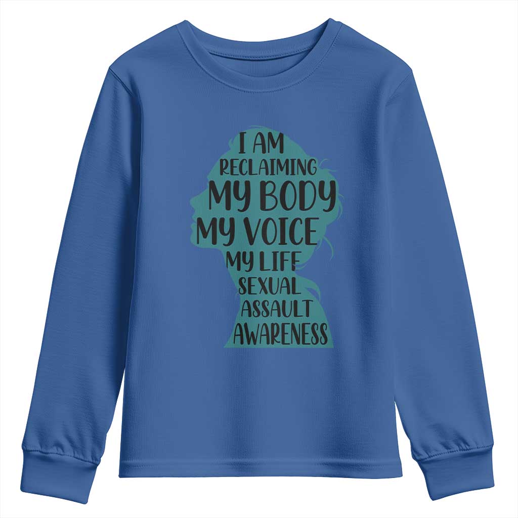 Sexual Assault Awareness Youth Sweatshirt Women Support Survivors