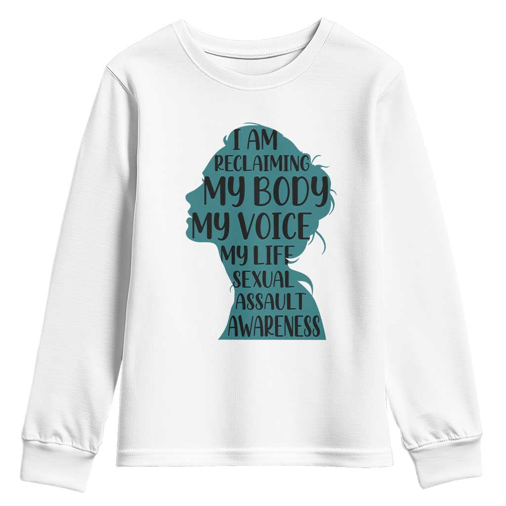 Sexual Assault Awareness Youth Sweatshirt Women Support Survivors