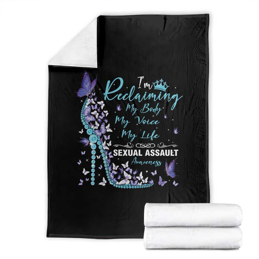 Sexual Assault Awareness Throw Blanket I Am Reclaiming My Body My Voice My Life
