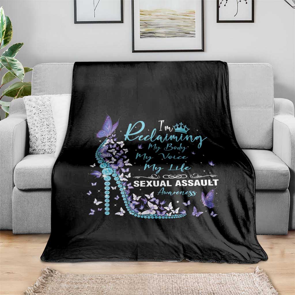 Sexual Assault Awareness Throw Blanket I Am Reclaiming My Body My Voice My Life