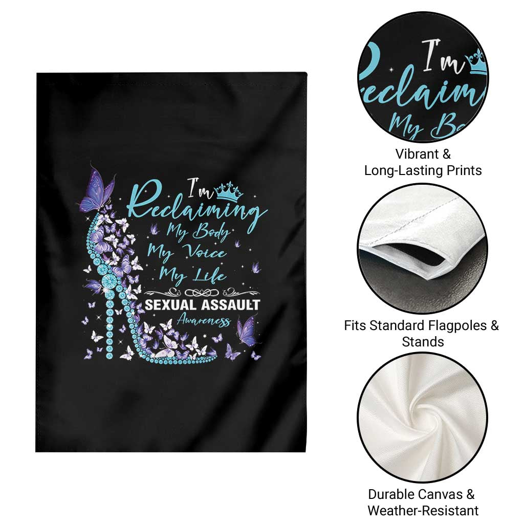 Sexual Assault Awareness Garden Flag I Am Reclaiming My Body My Voice My Life