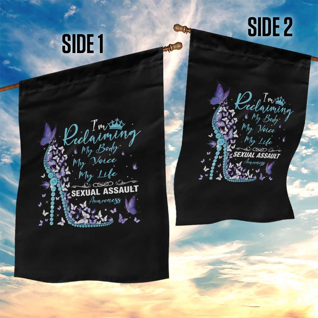 Sexual Assault Awareness Garden Flag I Am Reclaiming My Body My Voice My Life