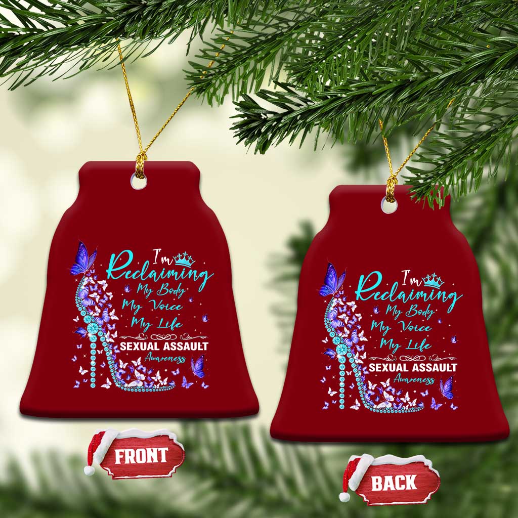 Sexual Assault Awareness Ceramic Ornament I Am Reclaiming My Body My Voice My Life