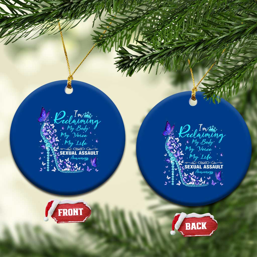 Sexual Assault Awareness Ceramic Ornament I Am Reclaiming My Body My Voice My Life