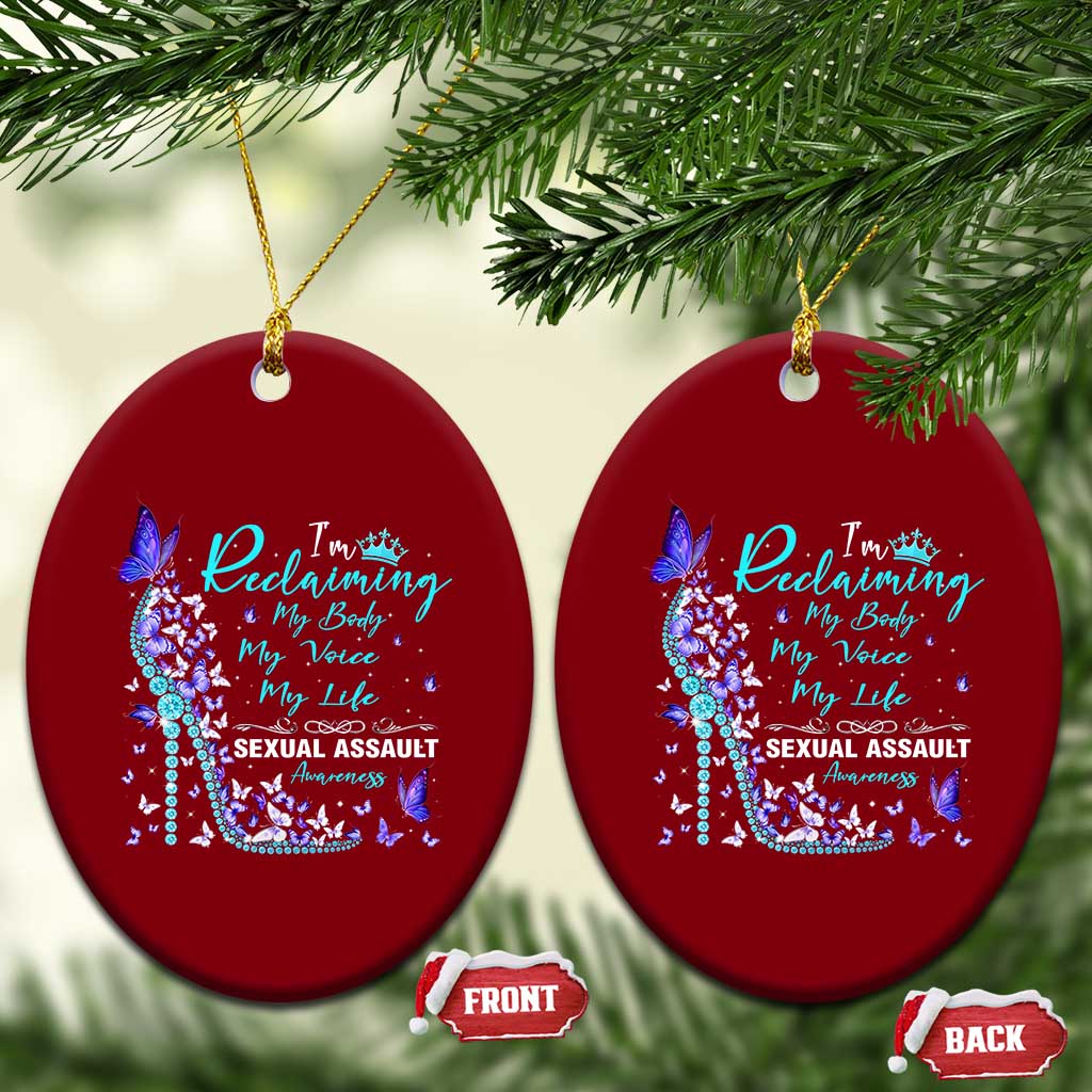 Sexual Assault Awareness Ceramic Ornament I Am Reclaiming My Body My Voice My Life