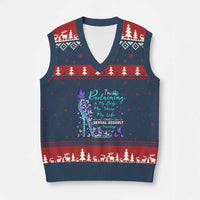 Sexual Assault Awareness V-Neck Knit Sweater Vest I Am Reclaiming My Body My Voice My Life