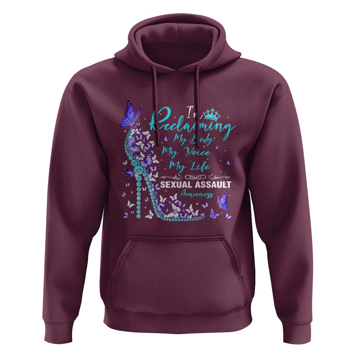 Sexual Assault Awareness Hoodie I Am Reclaiming My Body My Voice My Life
