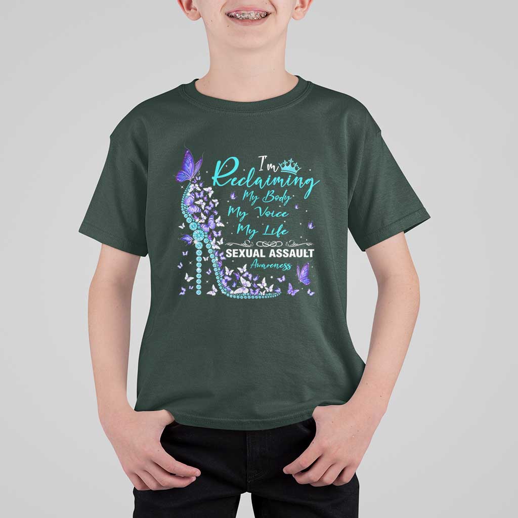 Sexual Assault Awareness T Shirt For Kid I Am Reclaiming My Body My Voice My Life