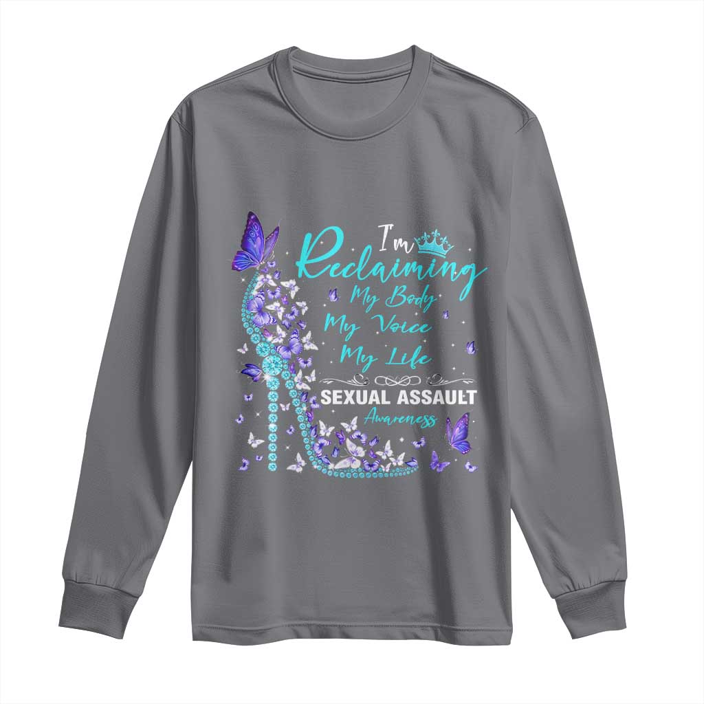 Sexual Assault Awareness Long Sleeve Shirt I Am Reclaiming My Body My Voice My Life
