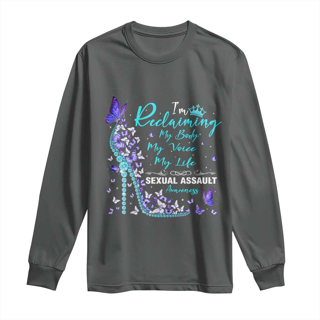 Sexual Assault Awareness Long Sleeve Shirt I Am Reclaiming My Body My Voice My Life