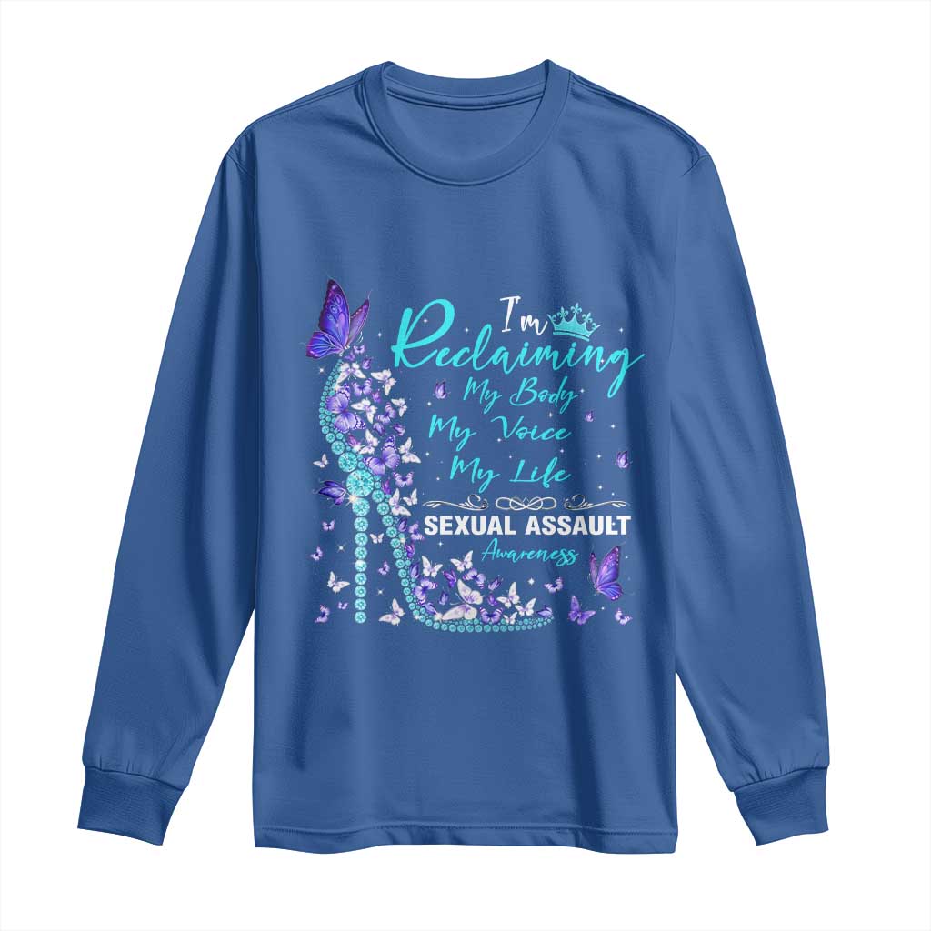 Sexual Assault Awareness Long Sleeve Shirt I Am Reclaiming My Body My Voice My Life