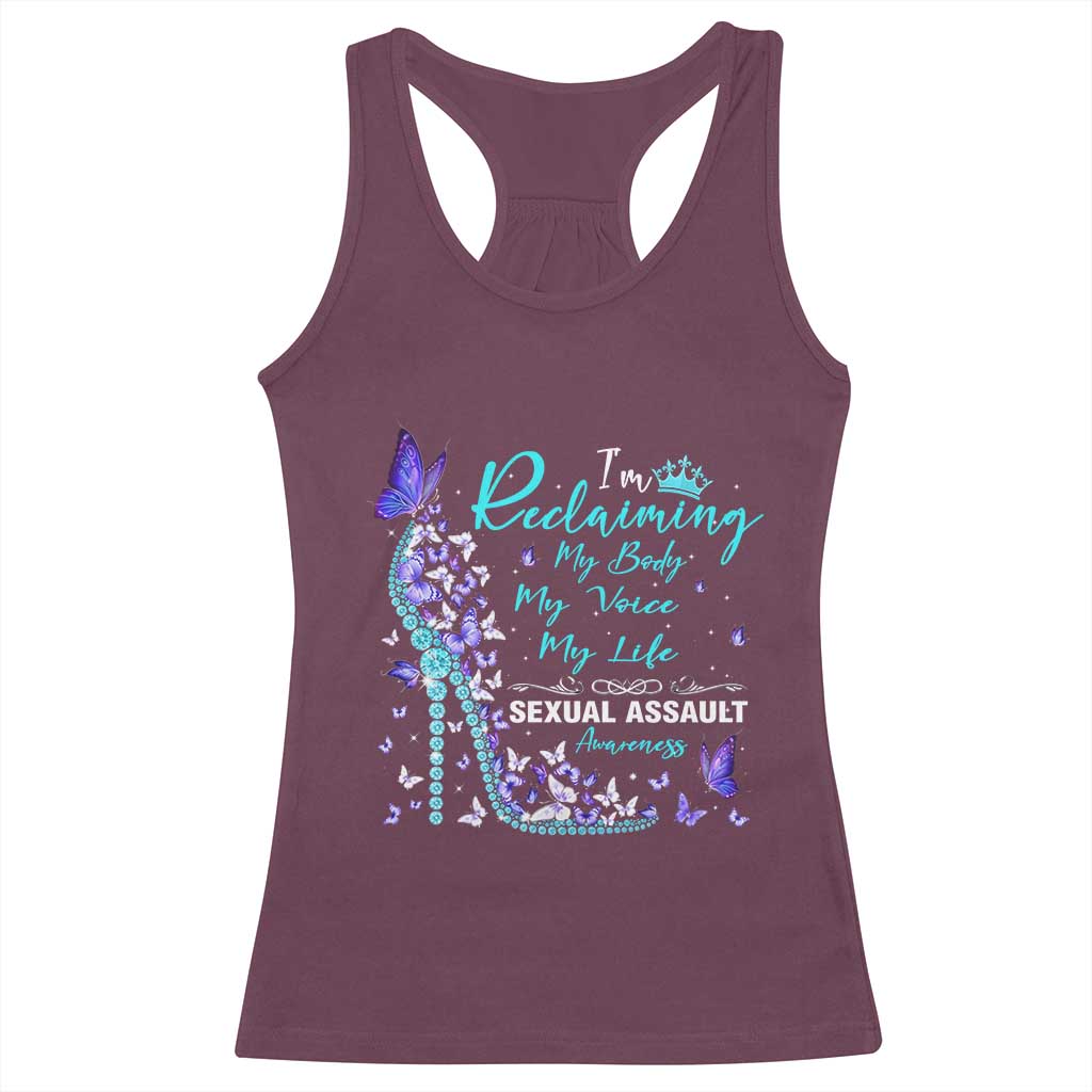 Sexual Assault Awareness Racerback Tank Top I Am Reclaiming My Body My Voice My Life