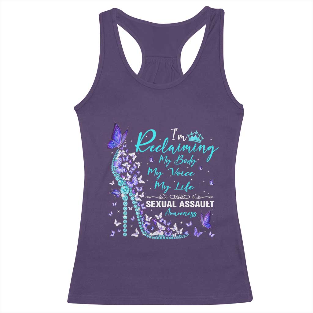 Sexual Assault Awareness Racerback Tank Top I Am Reclaiming My Body My Voice My Life