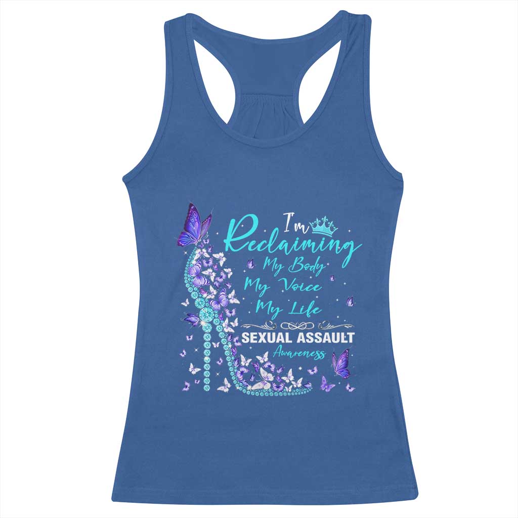 Sexual Assault Awareness Racerback Tank Top I Am Reclaiming My Body My Voice My Life