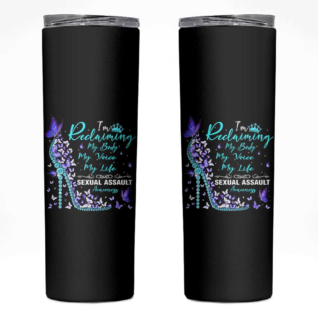 Sexual Assault Awareness Skinny Tumbler I Am Reclaiming My Body My Voice My Life