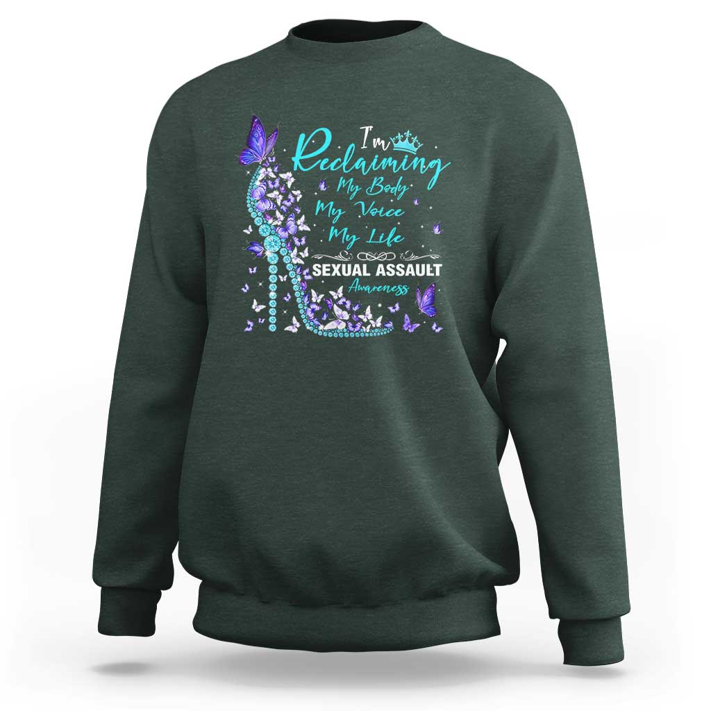 Sexual Assault Awareness Sweatshirt I Am Reclaiming My Body My Voice My Life