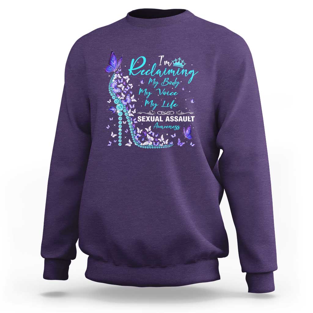 Sexual Assault Awareness Sweatshirt I Am Reclaiming My Body My Voice My Life
