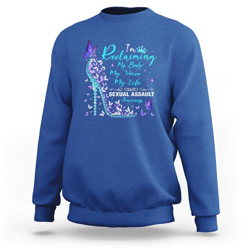 Sexual Assault Awareness Sweatshirt I Am Reclaiming My Body My Voice My Life