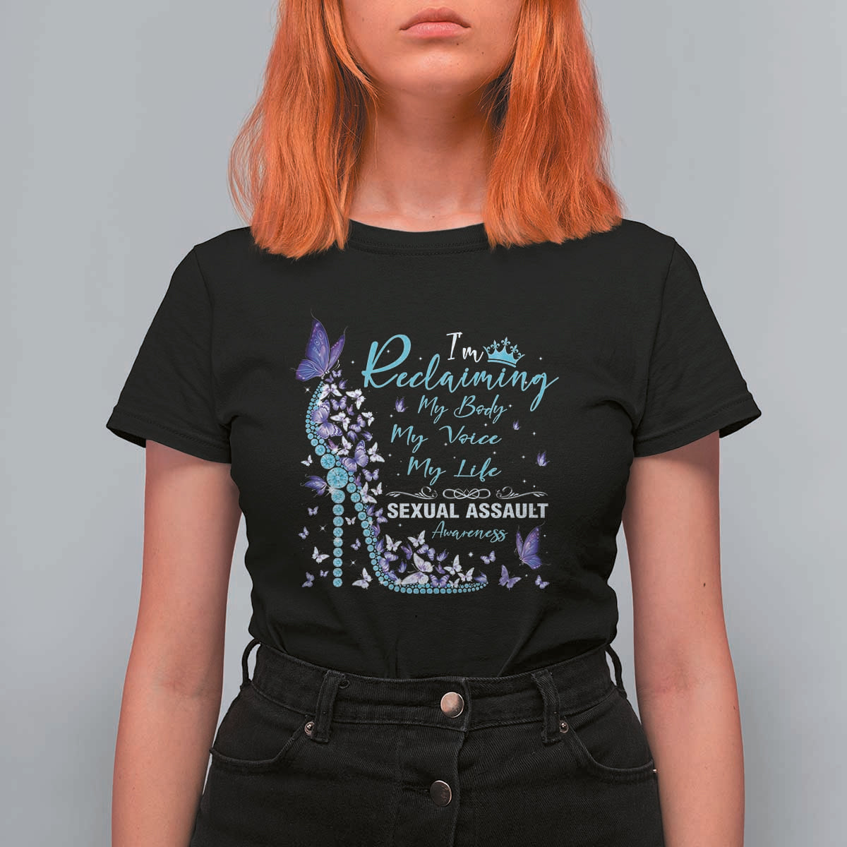 Sexual Assault Awareness T Shirt For Women I Am Reclaiming My Body My Voice My Life