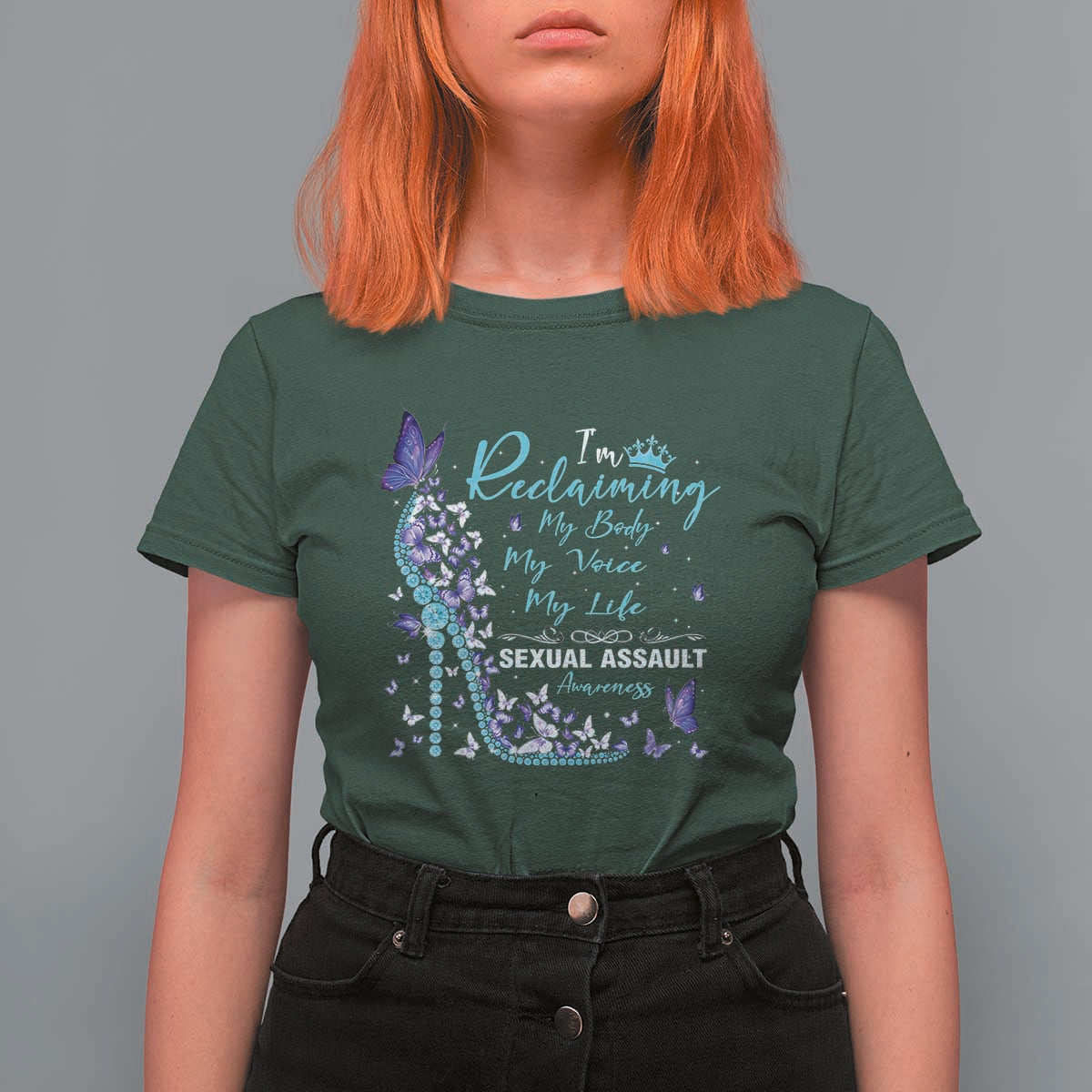 Sexual Assault Awareness T Shirt For Women I Am Reclaiming My Body My Voice My Life