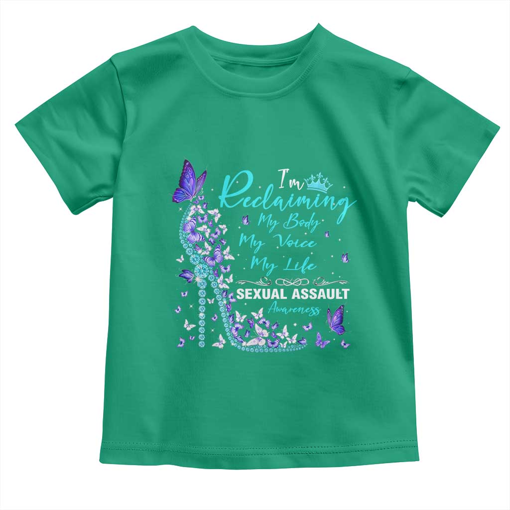 Sexual Assault Awareness Toddler T Shirt I Am Reclaiming My Body My Voice My Life