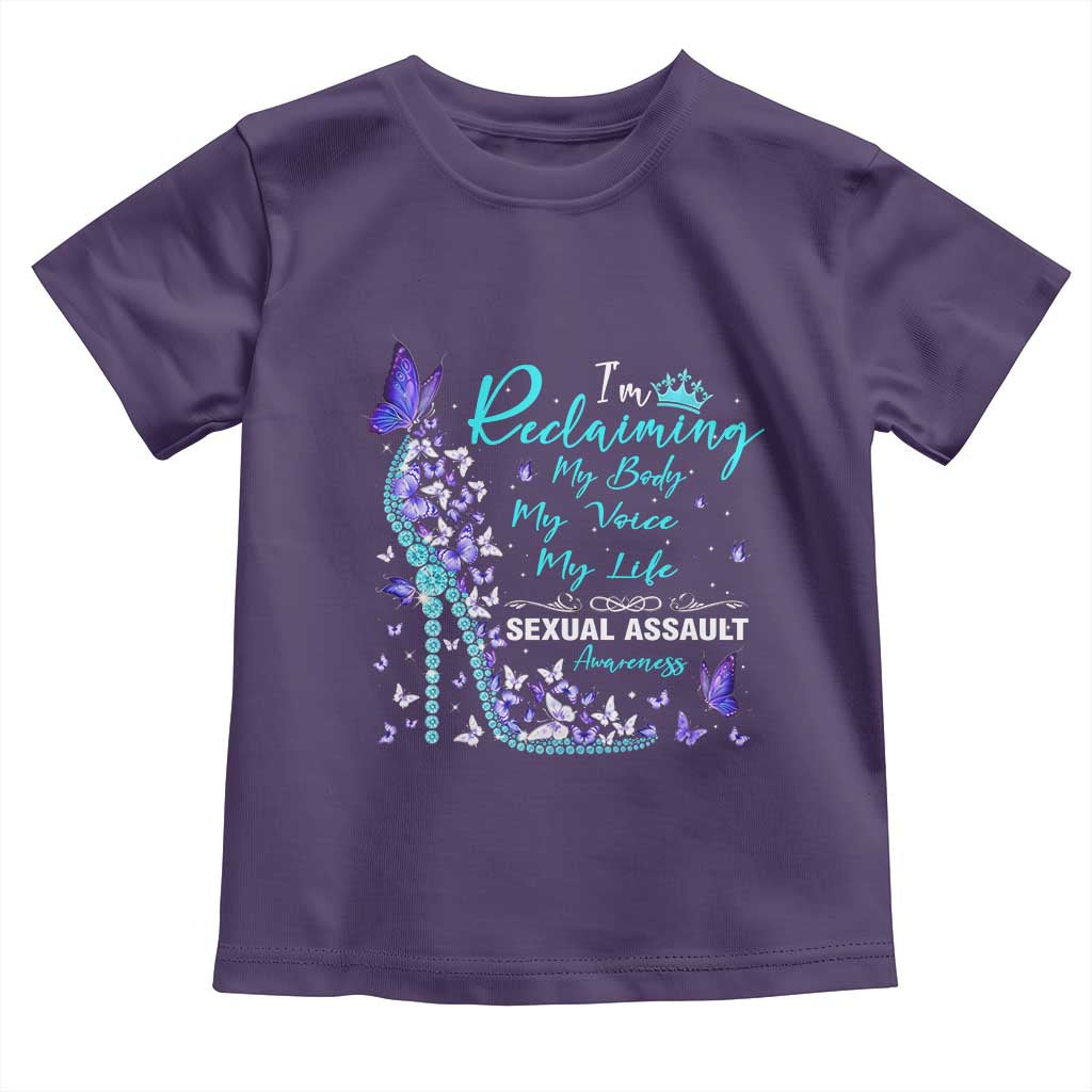 Sexual Assault Awareness Toddler T Shirt I Am Reclaiming My Body My Voice My Life