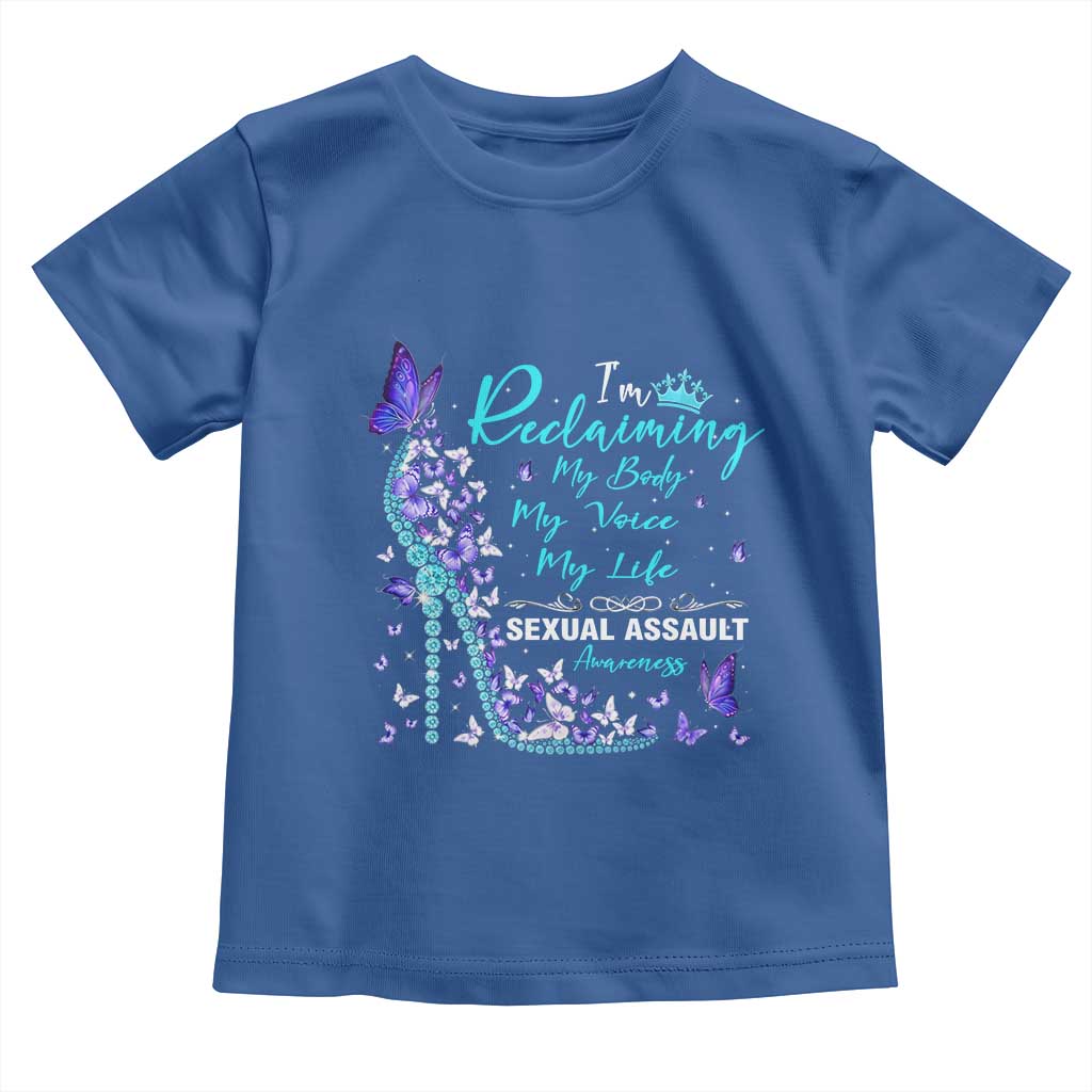 Sexual Assault Awareness Toddler T Shirt I Am Reclaiming My Body My Voice My Life