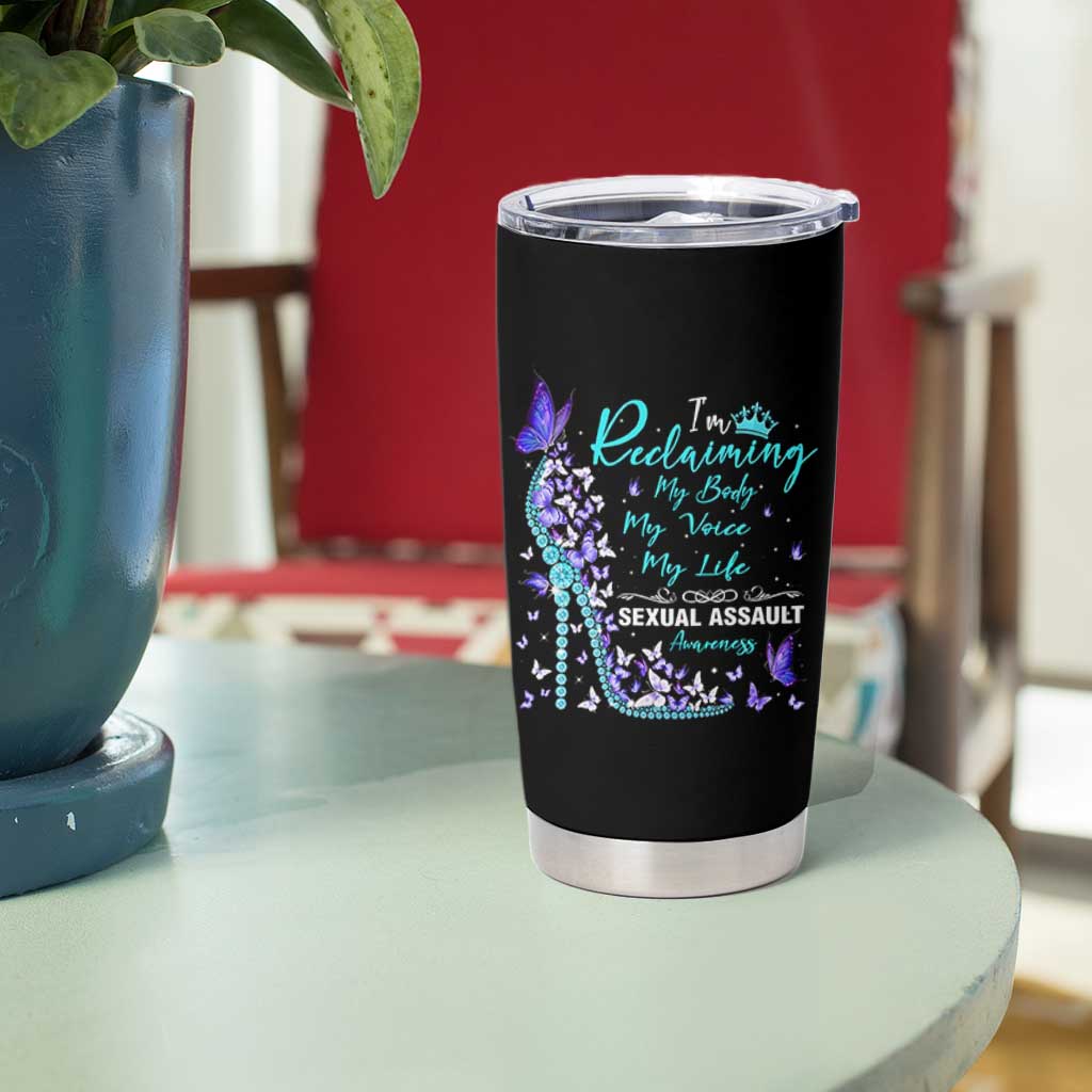 Sexual Assault Awareness Tumbler Cup I Am Reclaiming My Body My Voice My Life