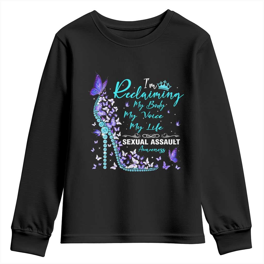 Sexual Assault Awareness Youth Sweatshirt I Am Reclaiming My Body My Voice My Life