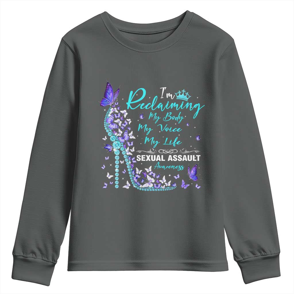 Sexual Assault Awareness Youth Sweatshirt I Am Reclaiming My Body My Voice My Life