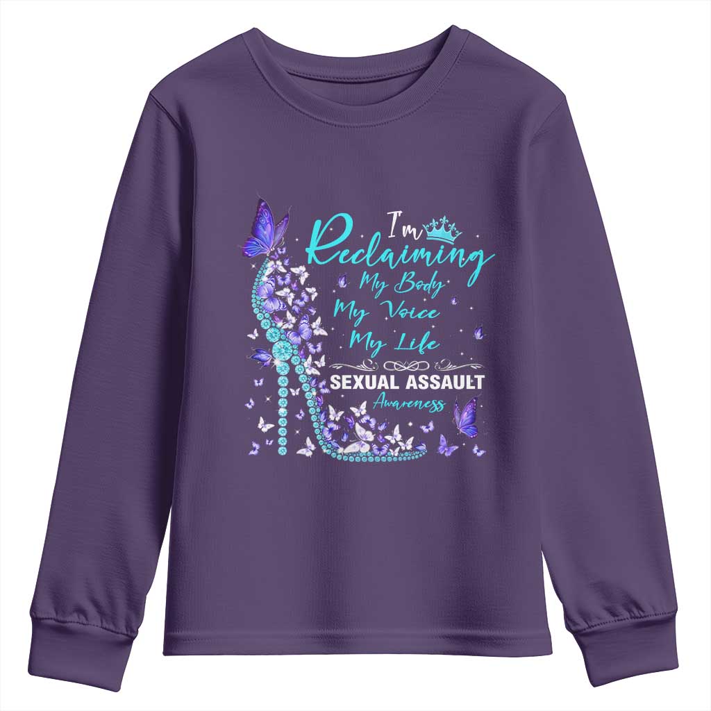 Sexual Assault Awareness Youth Sweatshirt I Am Reclaiming My Body My Voice My Life