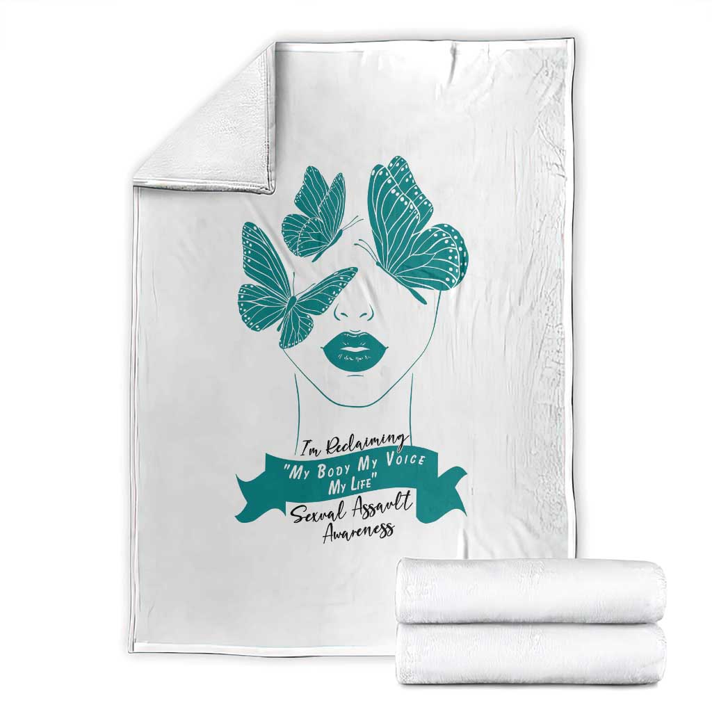 Sexual Assault Awareness Month Throw Blanket I Am Reclaiming My Body My Voice My Life