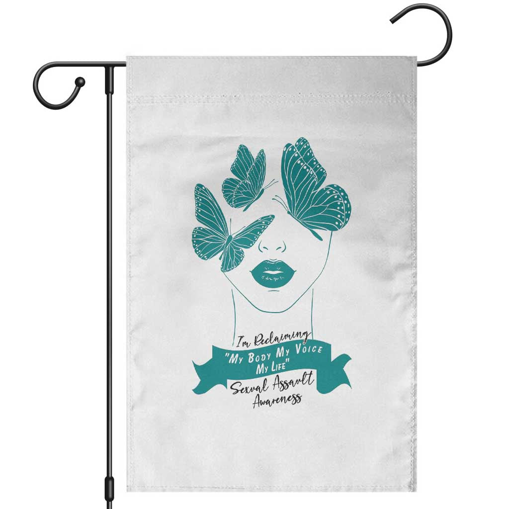 Sexual Assault Awareness Month Garden Flag I Am Reclaiming My Body My Voice My Life
