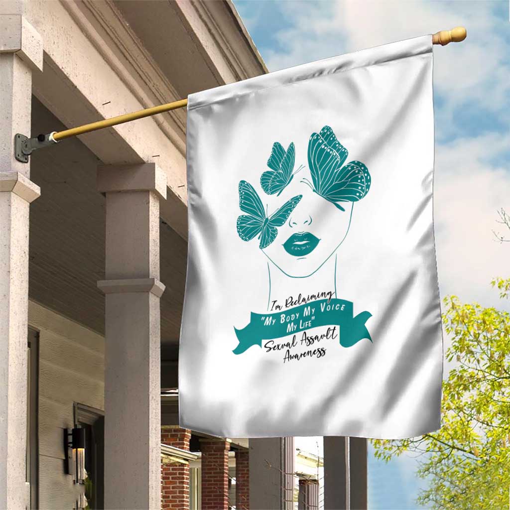 Sexual Assault Awareness Month Garden Flag I Am Reclaiming My Body My Voice My Life