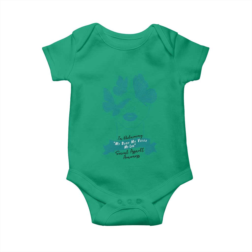Sexual Assault Awareness Month Baby Onesie I Am Reclaiming My Body My Voice My Life