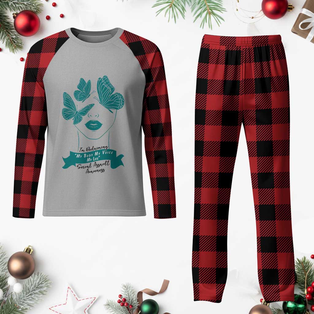 Sexual Assault Awareness Month Plaid Pajama Set I Am Reclaiming My Body My Voice My Life