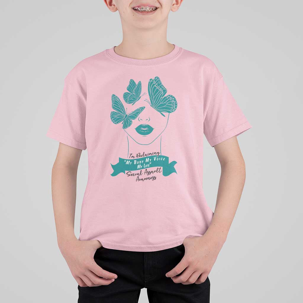 Sexual Assault Awareness Month T Shirt For Kid I Am Reclaiming My Body My Voice My Life