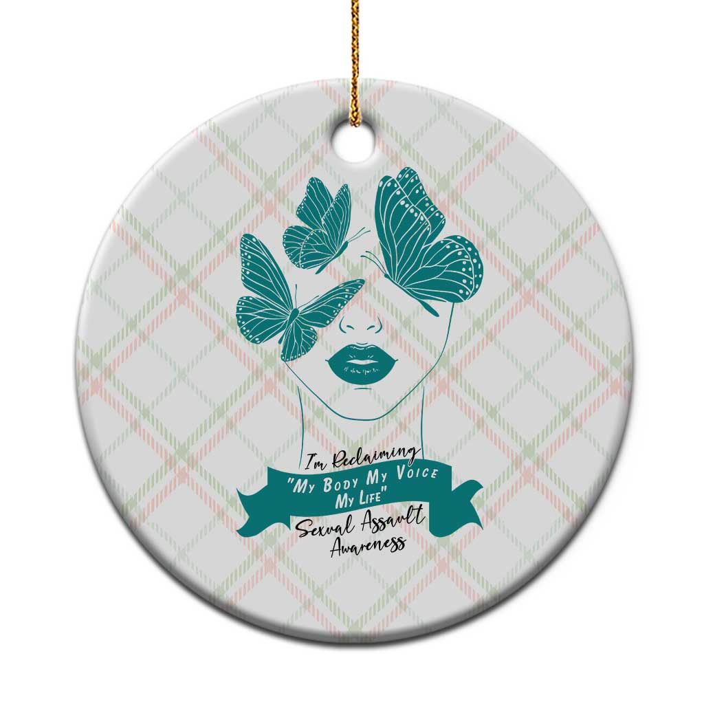 Sexual Assault Awareness Month Ceramic Ornament I Am Reclaiming My Body My Voice My Life