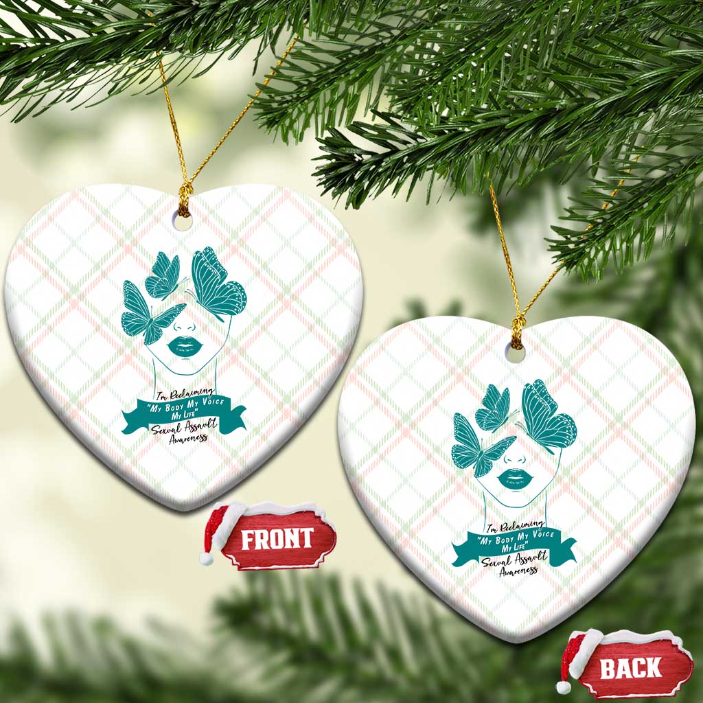 Sexual Assault Awareness Month Ceramic Ornament I Am Reclaiming My Body My Voice My Life