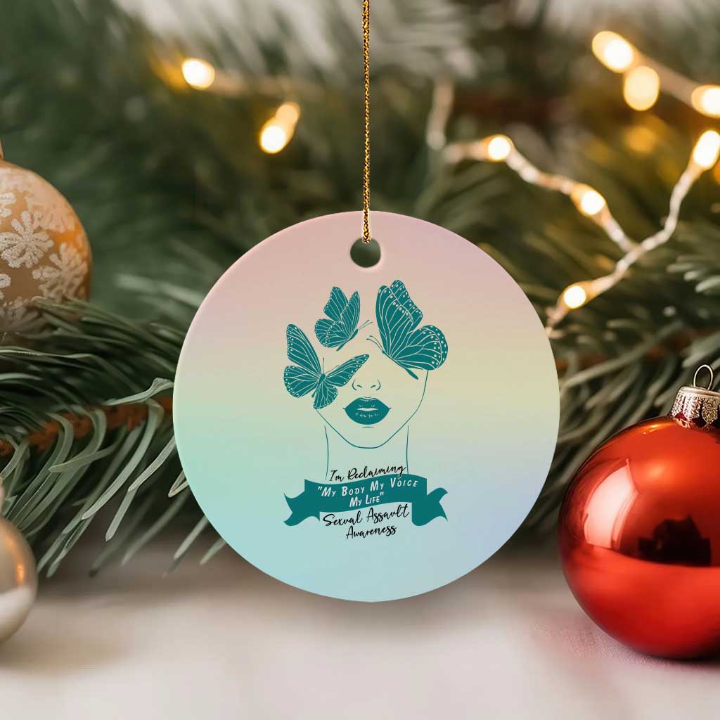 Sexual Assault Awareness Month Ceramic Ornament I Am Reclaiming My Body My Voice My Life