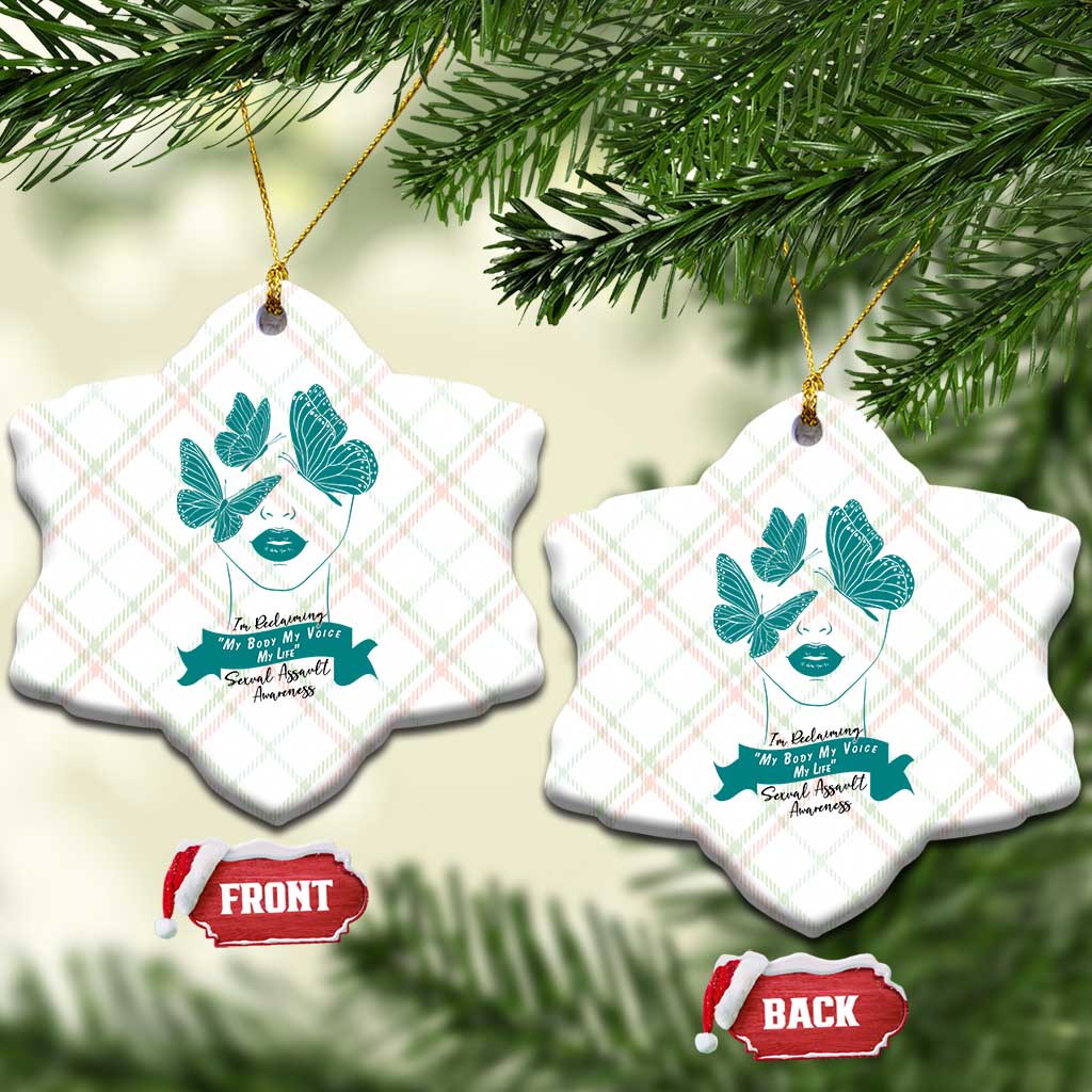 Sexual Assault Awareness Month Ceramic Ornament I Am Reclaiming My Body My Voice My Life