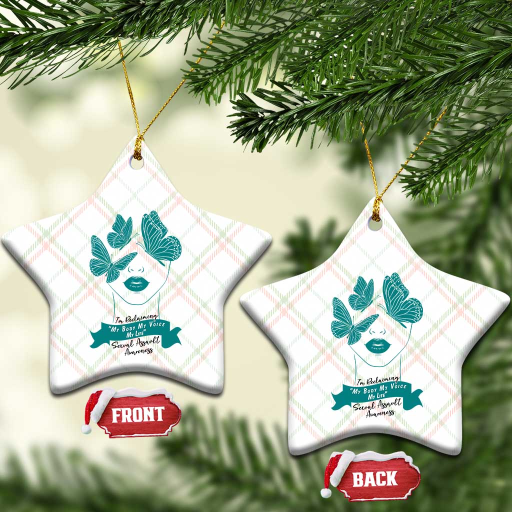 Sexual Assault Awareness Month Ceramic Ornament I Am Reclaiming My Body My Voice My Life