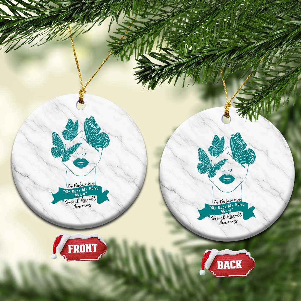 Sexual Assault Awareness Month Ceramic Ornament I Am Reclaiming My Body My Voice My Life