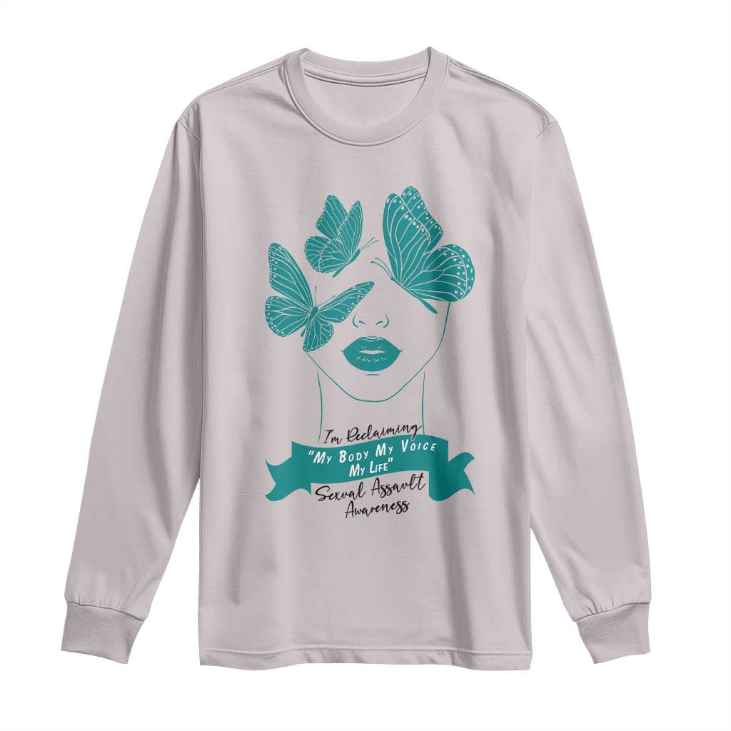 Sexual Assault Awareness Month Long Sleeve Shirt I Am Reclaiming My Body My Voice My Life