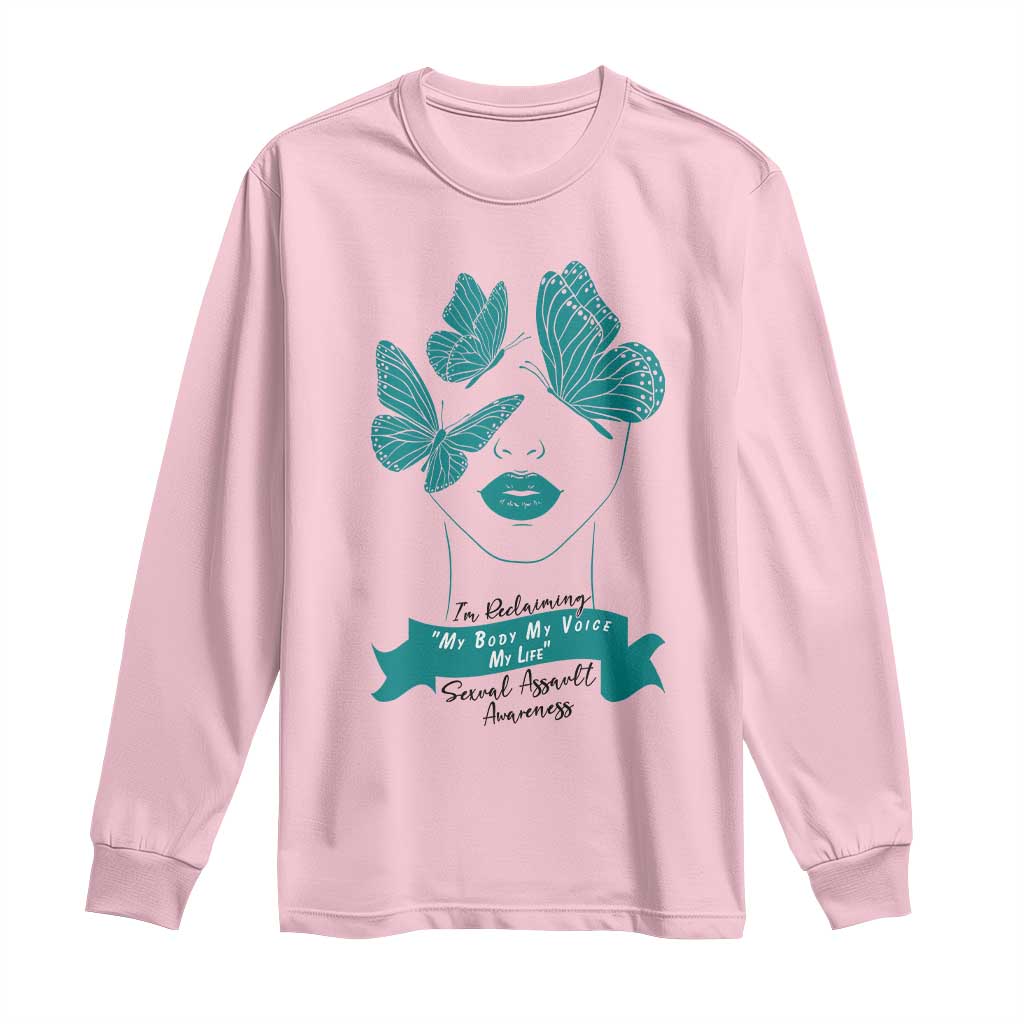 Sexual Assault Awareness Month Long Sleeve Shirt I Am Reclaiming My Body My Voice My Life
