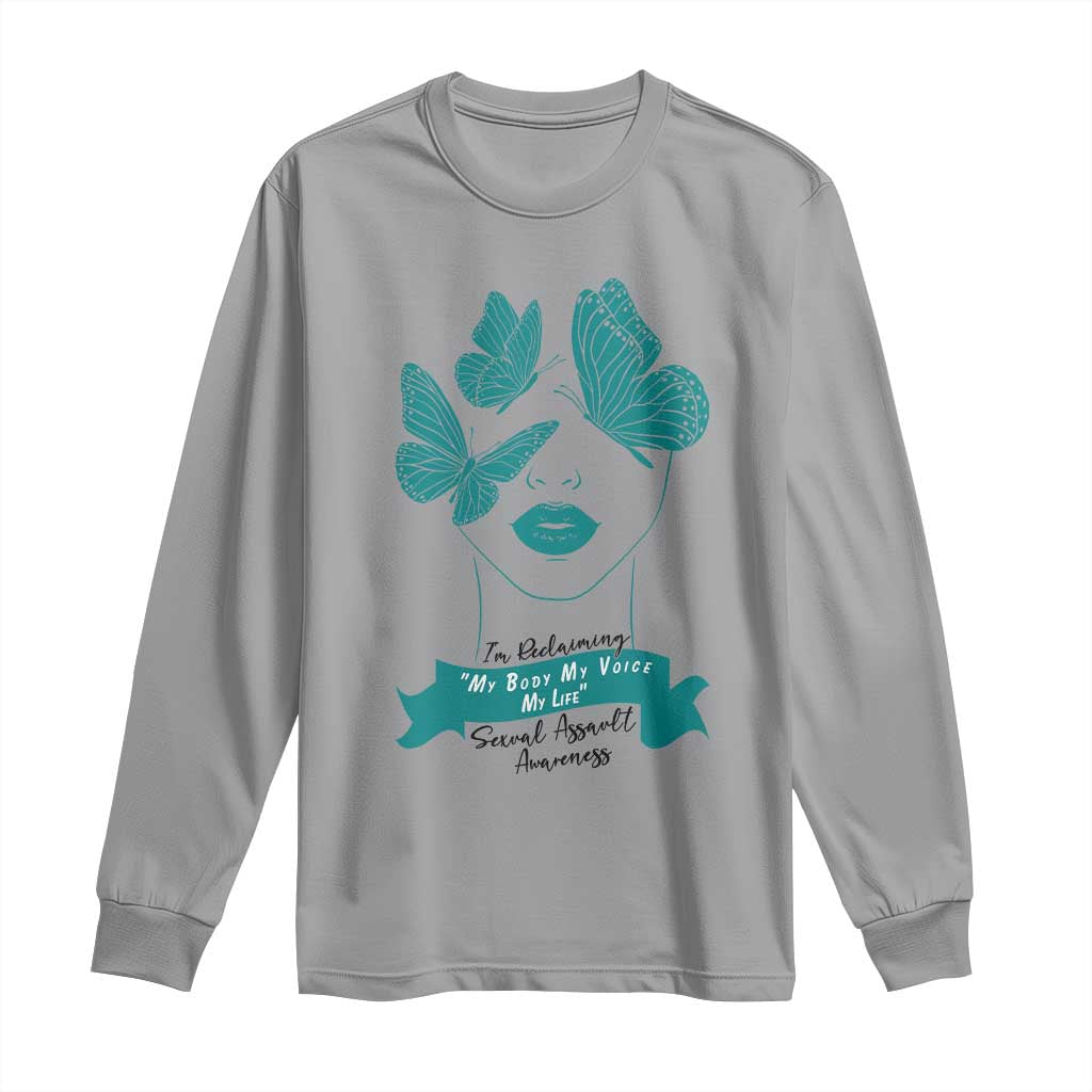 Sexual Assault Awareness Month Long Sleeve Shirt I Am Reclaiming My Body My Voice My Life