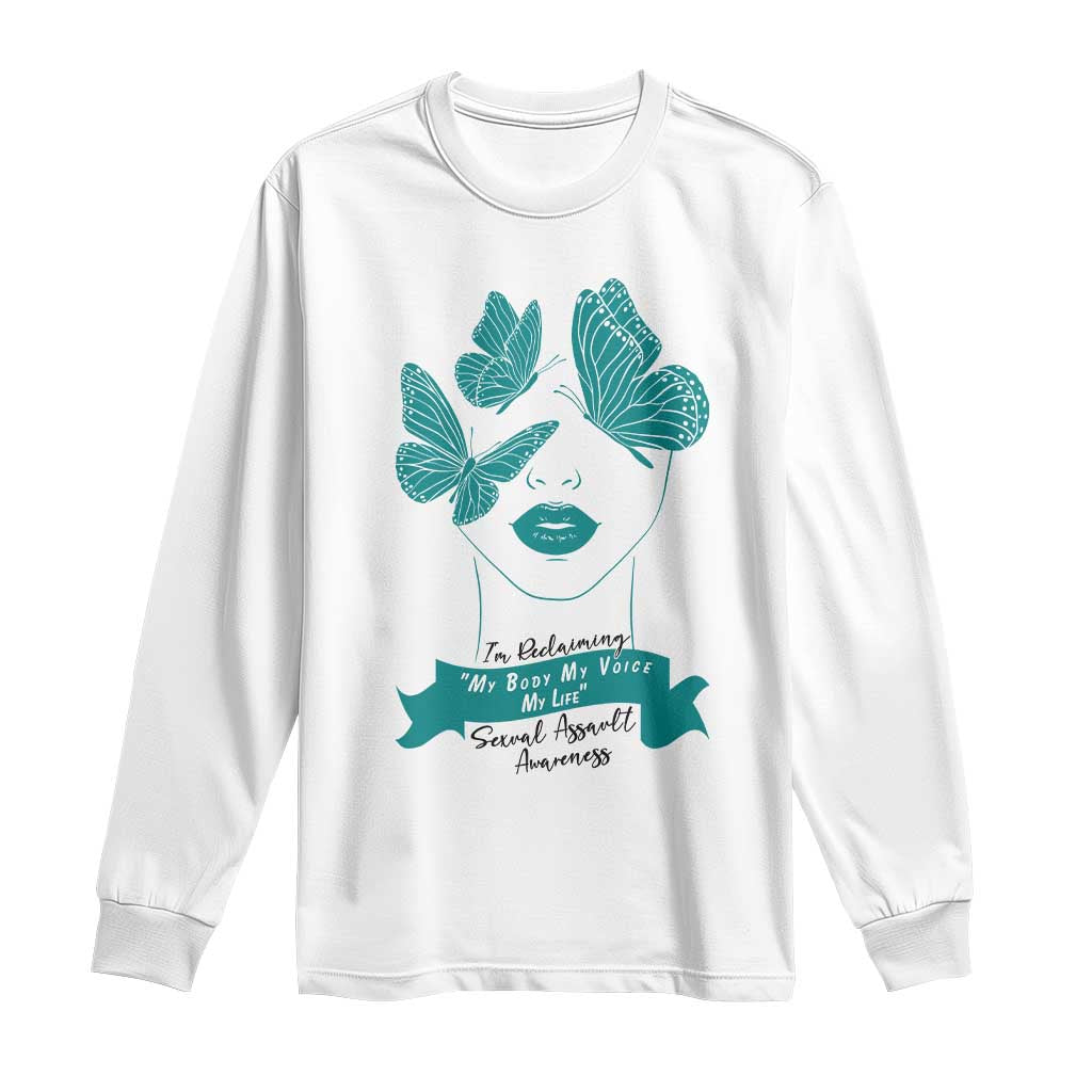 Sexual Assault Awareness Month Long Sleeve Shirt I Am Reclaiming My Body My Voice My Life