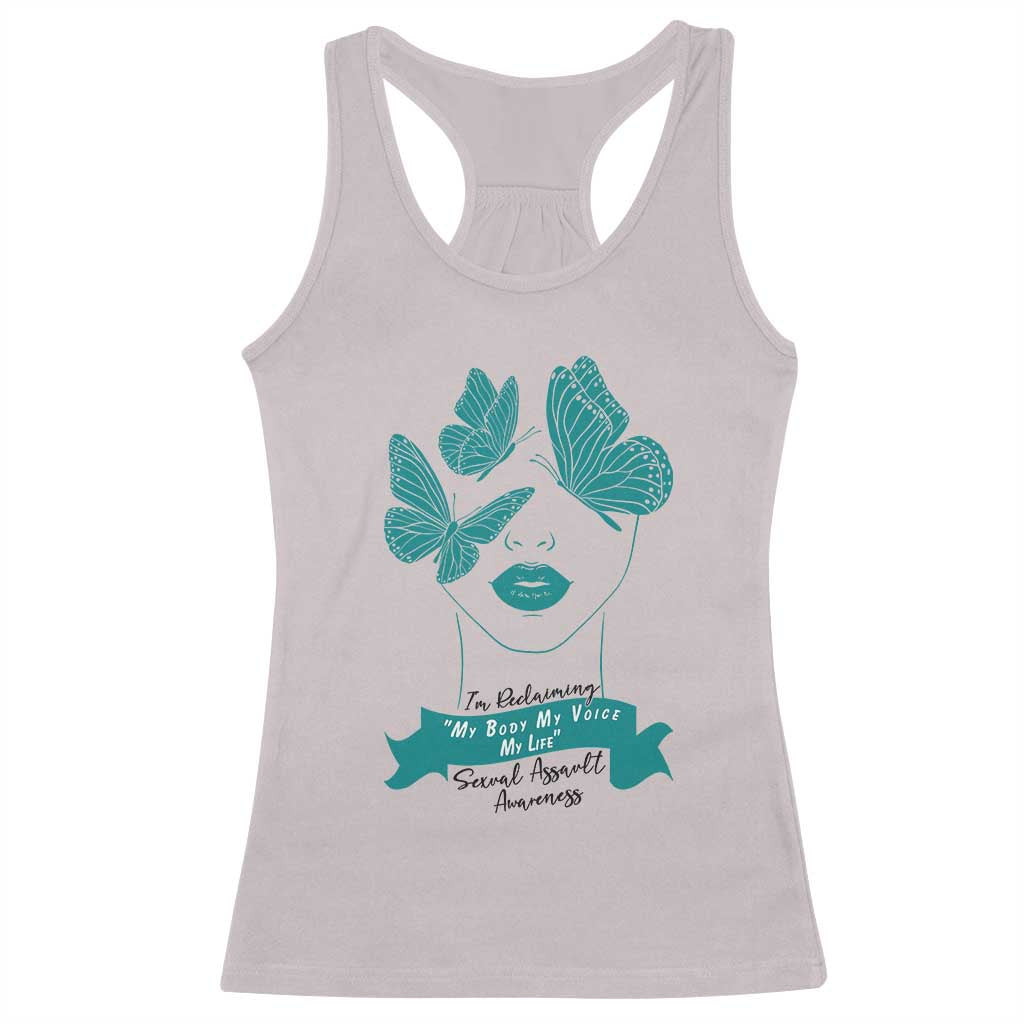 Sexual Assault Awareness Month Racerback Tank Top I Am Reclaiming My Body My Voice My Life